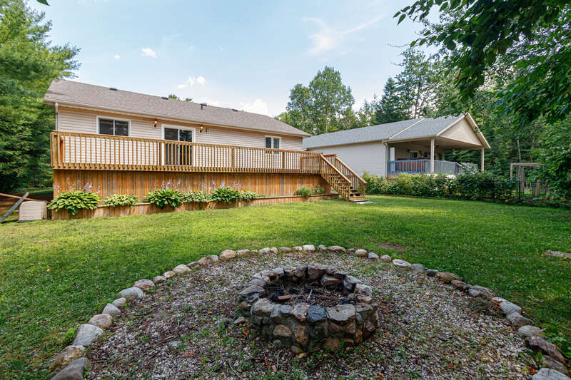 Firepit landscape details for real estate photography
