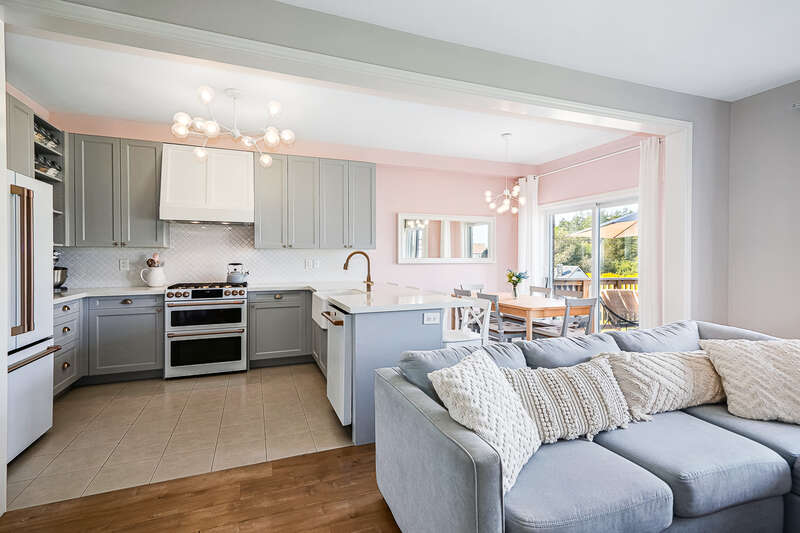 Fully staged open concept living room